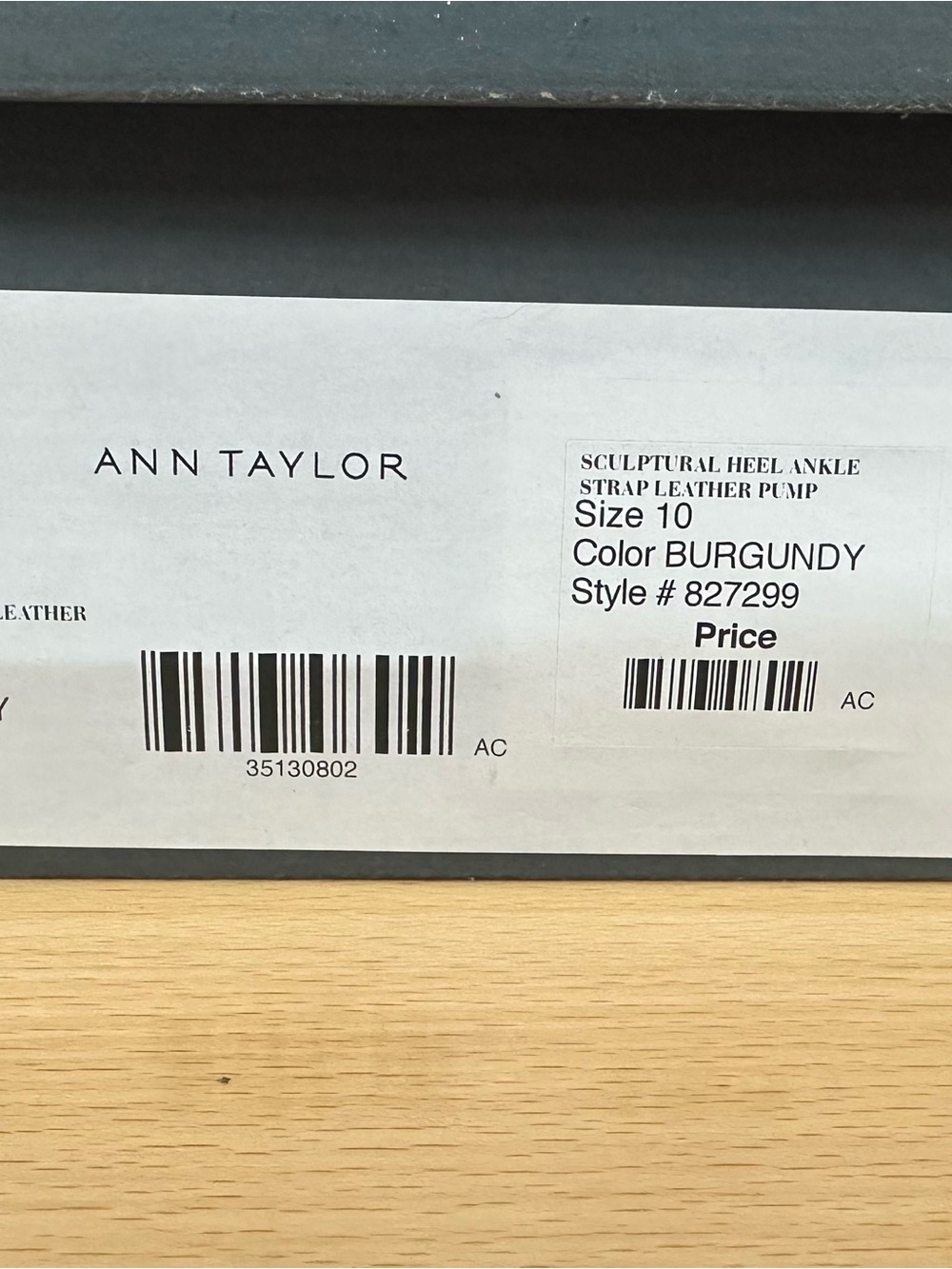 Ann Taylor SCULPTURAL HEEL ANKLE STRAP LEATHER PUMP - Picture 4 of 5